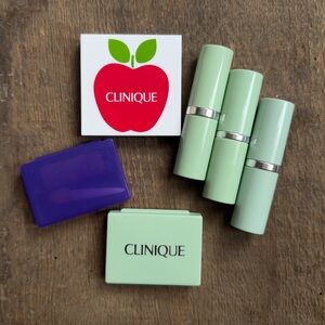 NOS 2000s/10s 6pc Clinique GWP makeup items: powder, eyeshadow, blush, lipstick